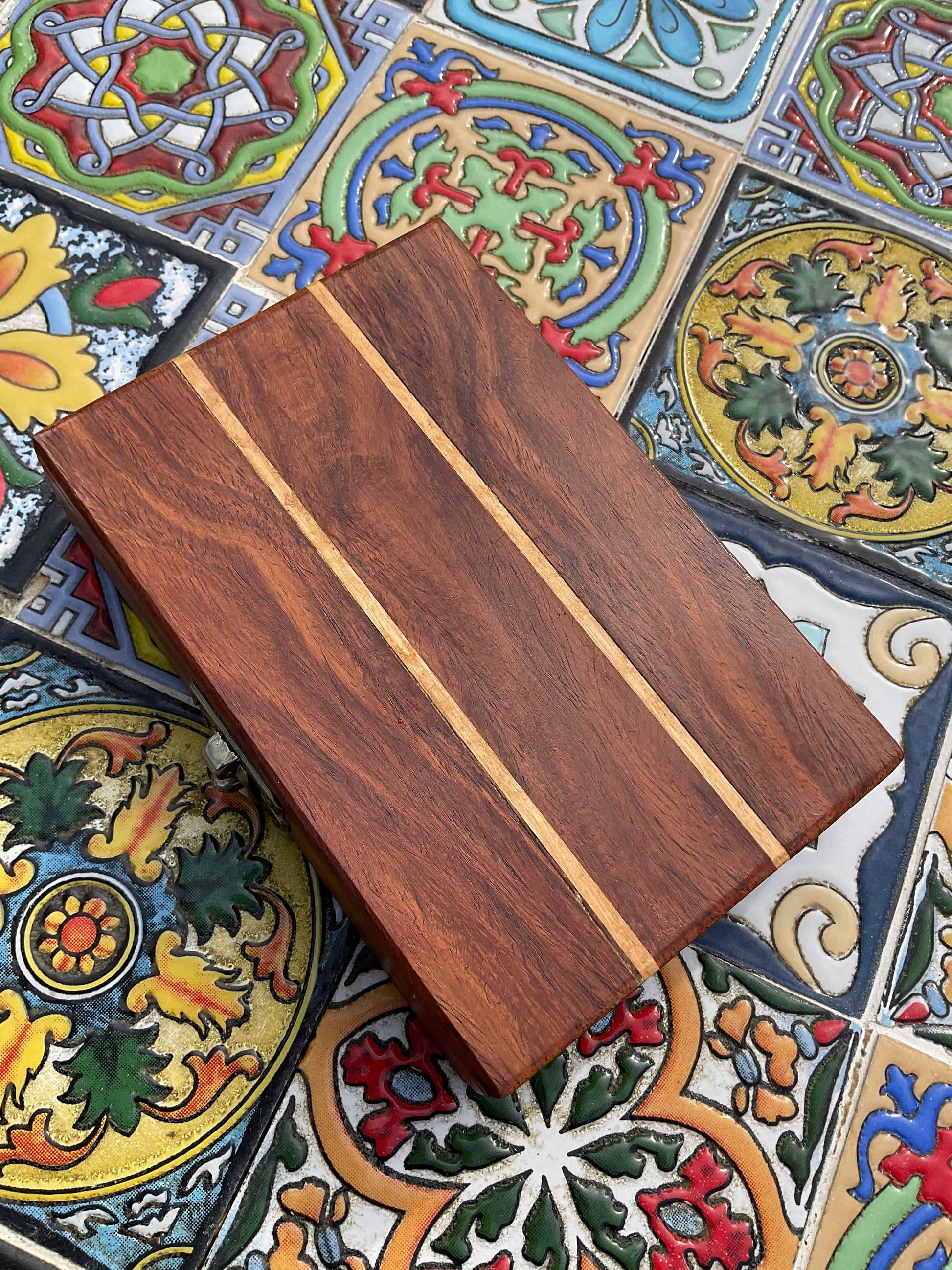 Travel size mini backgammon board, w pressed leaves includes ferns & lavender flowers, Herb shabby chic cottagecore goblincore unique nature